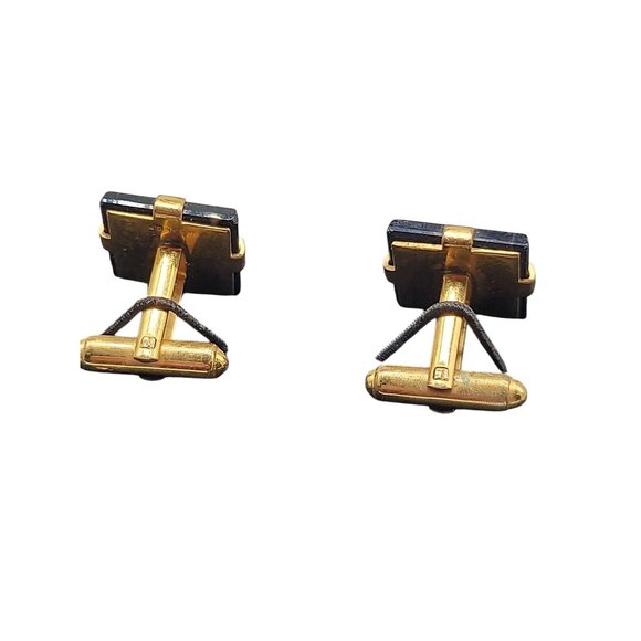 WEH 12Kgf Tigers Eye Onyx Cufflinks Vintage Checkboard Designs Mens Accessories - Picture 6 of 9